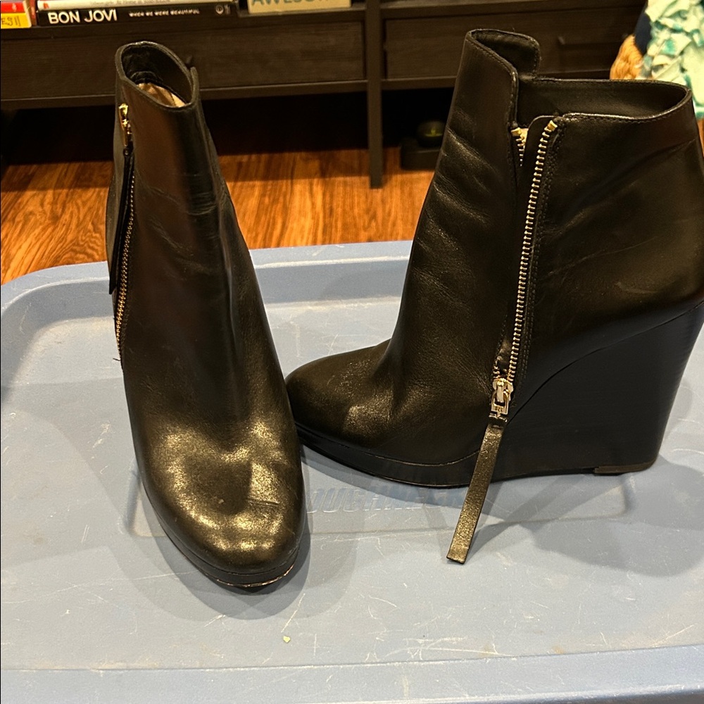 MICHAEL Michael Kors Black Wedge Ankle Boots